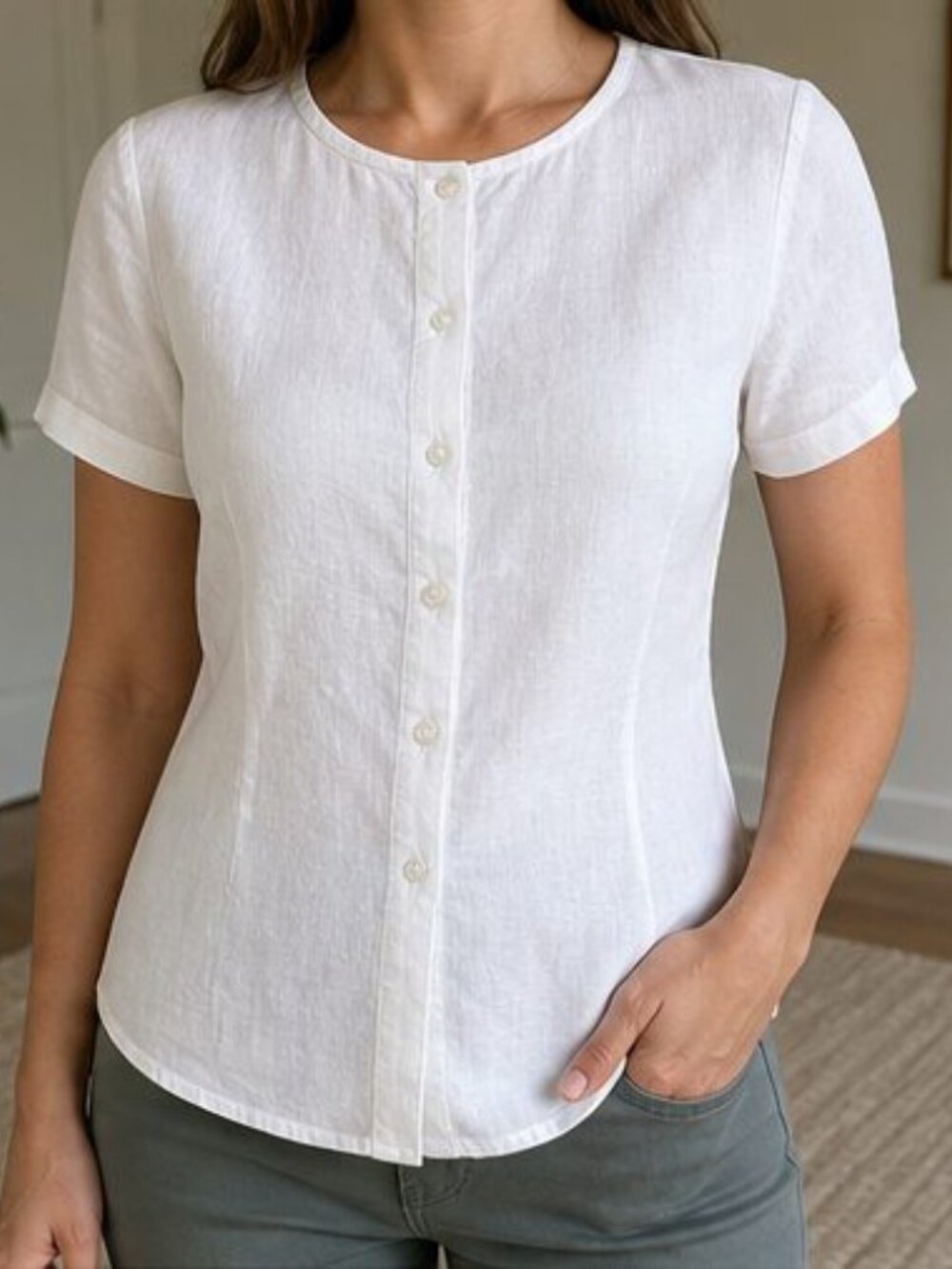 White Ruffle Blouse - Picture 2 of 6
